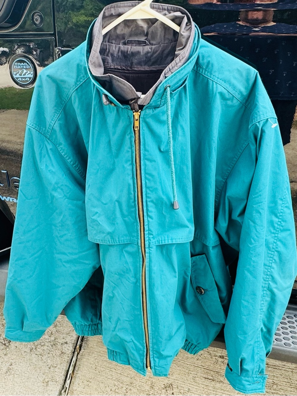 Vintage London Fog Men's Teal Lightweight Zip Jacket 1990s
